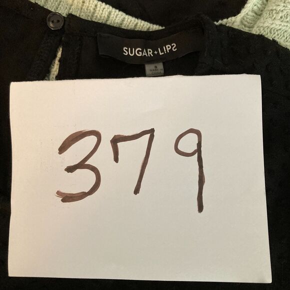 Sugar Lips Dress Womens Sz S Black Roam Around Swiss‎ Dot Tiered A Line Pockets - Picture 12 of 12